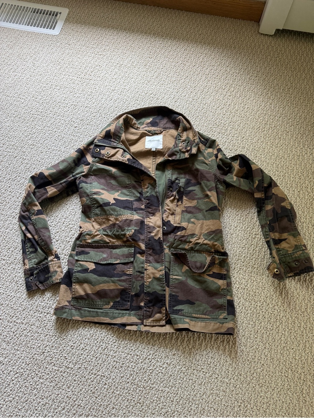 Madewell Camo Utility Jacket - Green/Brown Woodland Print